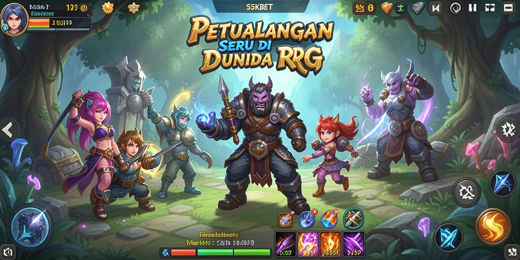 Tampilan gameplay RPG yang epik dan memikat di 55KBET.