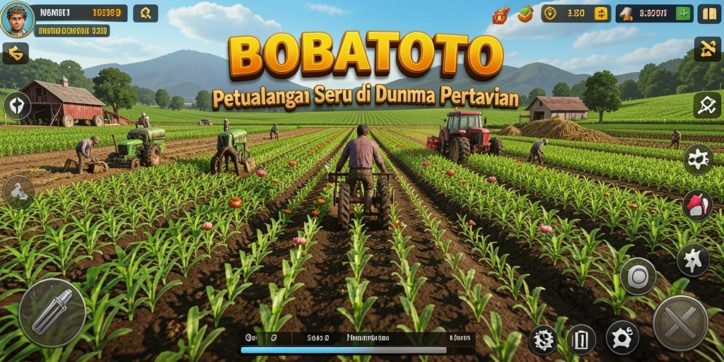 Tampilan gameplay BOBATOTO menampilkan keindahan pertanian yang menyenangkan.