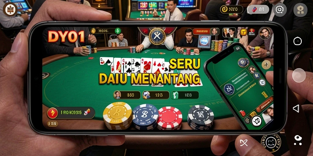 Screenshot DY01 menampilkan momen seru saat bermain Poker.