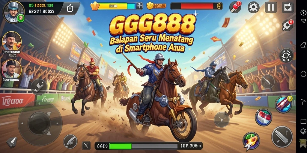 Tangkapan layar GGG888 menampilkan aksi balapan yang mendebarkan.