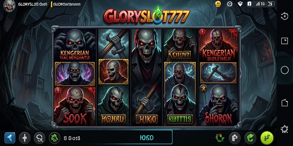 Tangkapan layar gameplay menyeramkan dari GLORYSLOT777.