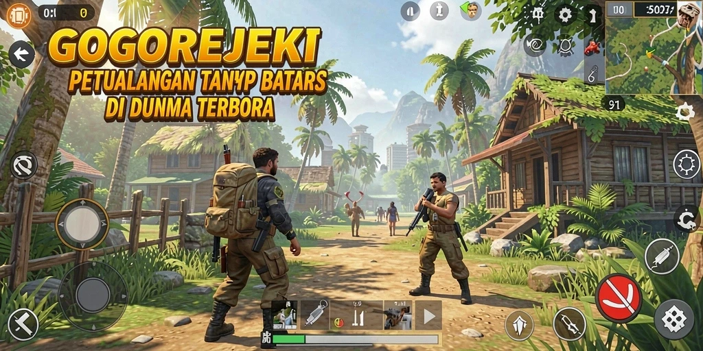 Tampilan gameplay GOGOREJEKI yang menampilkan kebebasan menjelajahi dunia terbuka.