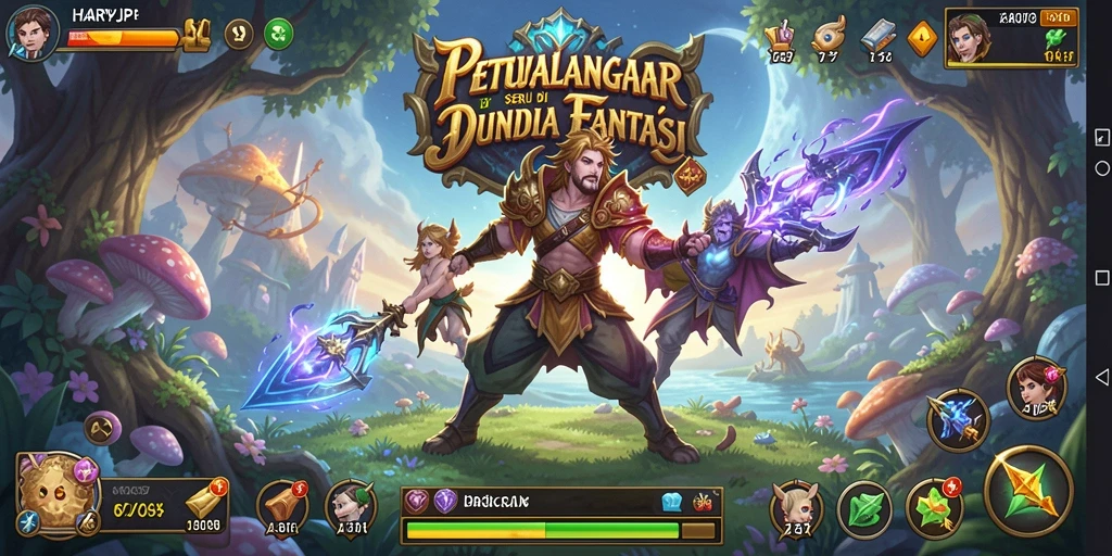Screenshot menunjukkan aksi seru di dunia petualangan HARAPJP.