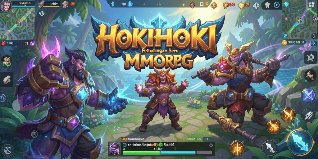 Tampilan gameplay HOKIHOKI yang menampilkan karakter dalam pertempuran epik.