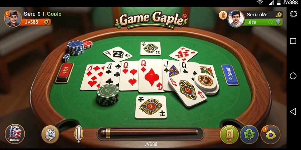 Screenshot gameplay menampilkan suasana seru permainan Gaple.