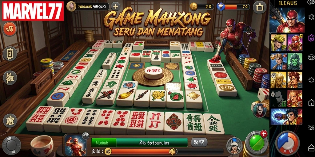 Screenshot gameplay MARVEL77 menampilkan tantangan Mahjong yang mendebarkan.