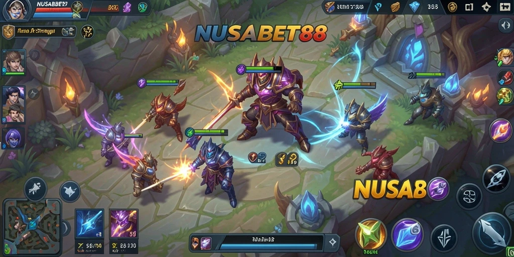 Tampilan gameplay intens dalam NUSABET88 dengan pertarungan tim yang seru.