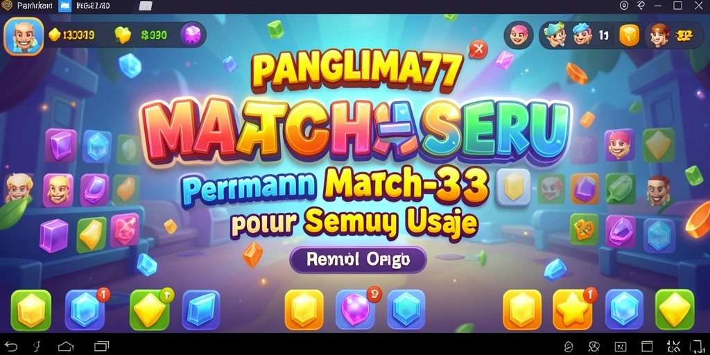 Screenshot utama PANGLIMA77 menampilkan permainan Match-3 yang mengasyikkan.