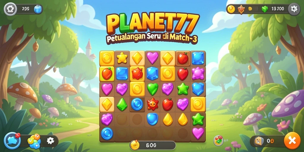 Tampilan gameplay seru dan menantang di PLANET77.