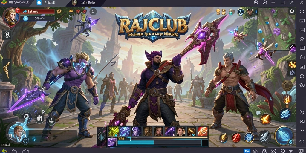Tangkapan layar gameplay RAJACLUB yang menampilkan pertarungan seru di dunia MMORPG.