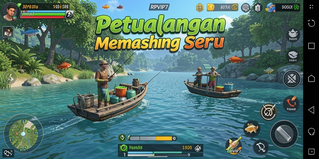 Tangkapan ikan besar di layar RPVIP7 saat bermain.