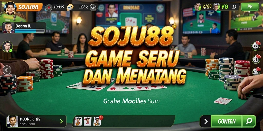 Tampilan gameplay Poker yang seru di SOJU88.