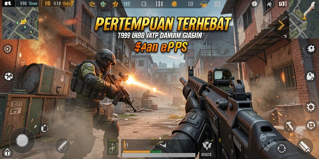 Gameplay seru T9999 dengan aksi menembak yang intens.
