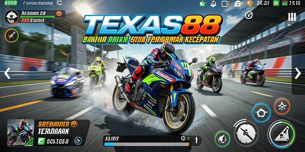 Screenshot dari gameplay <strong>TEXAS88</strong> yang mendebarkan di lintasan balap.