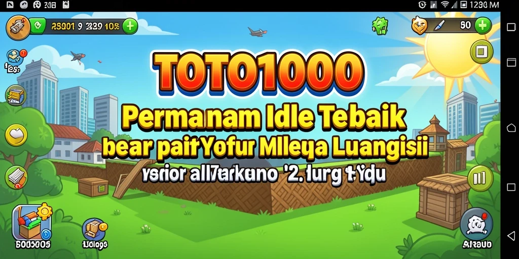 Screenshot gameplay TOTO1000 menampilkan karakter dan pembangunan kerajaan yang menarik.