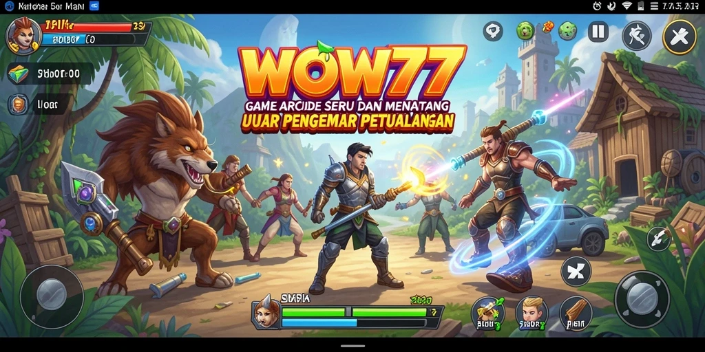 Tangkapan layar WOW77 menampilkan gameplay Arcade yang seru dan menantang.